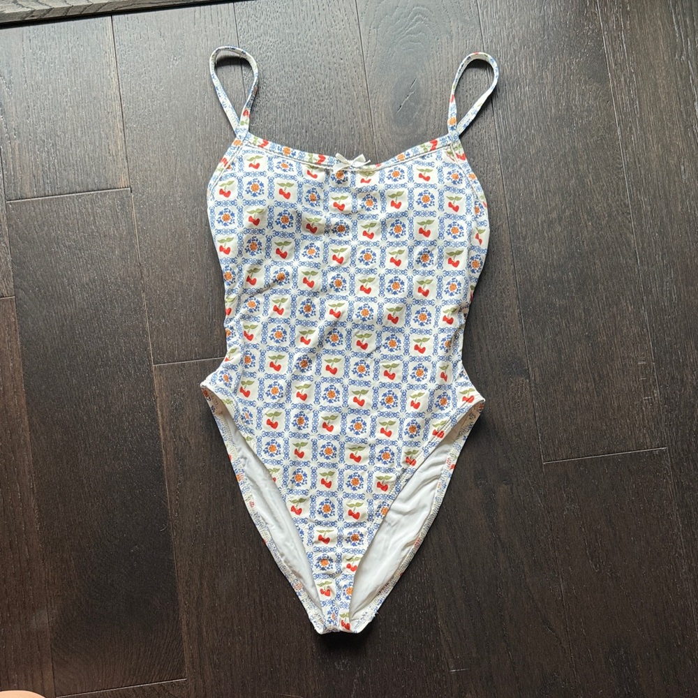 Dippin' Daisy's Patterned One Piece - White and Blue